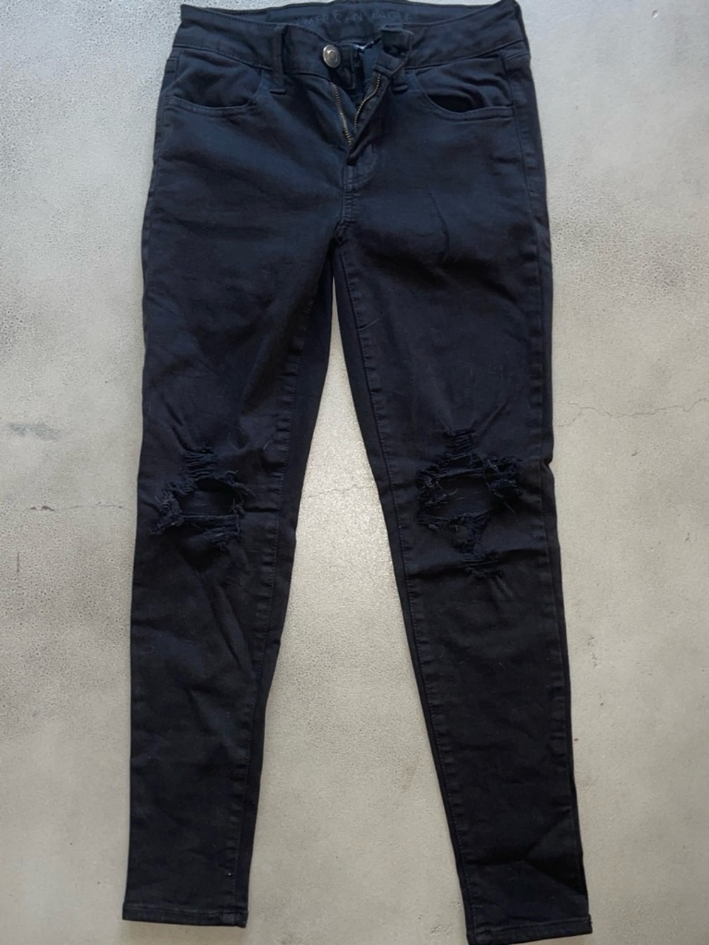 American Eagle Outfitters Black Ripped Skinny Jeans